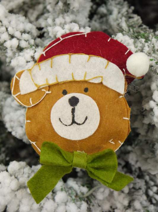 Plush Bear Handmade Christmas Hanging Ornament