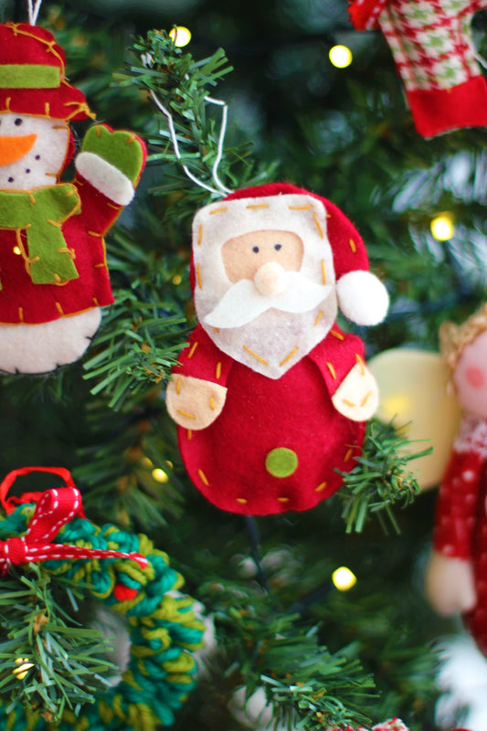 Plush Santa Handmade Christmas Hanging Ornament