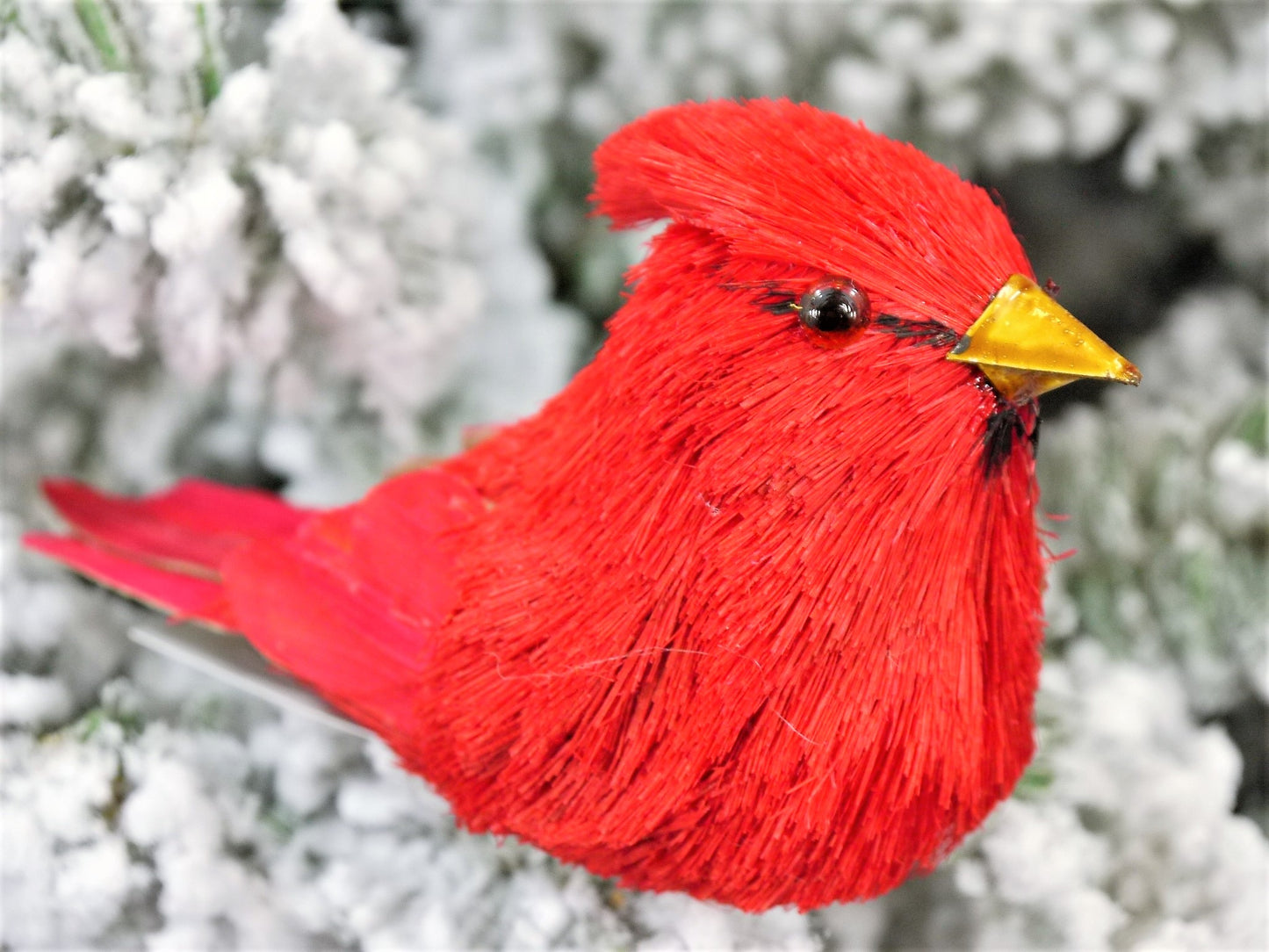 Hand Made Red Cardinal Clip-On Bird Ornament