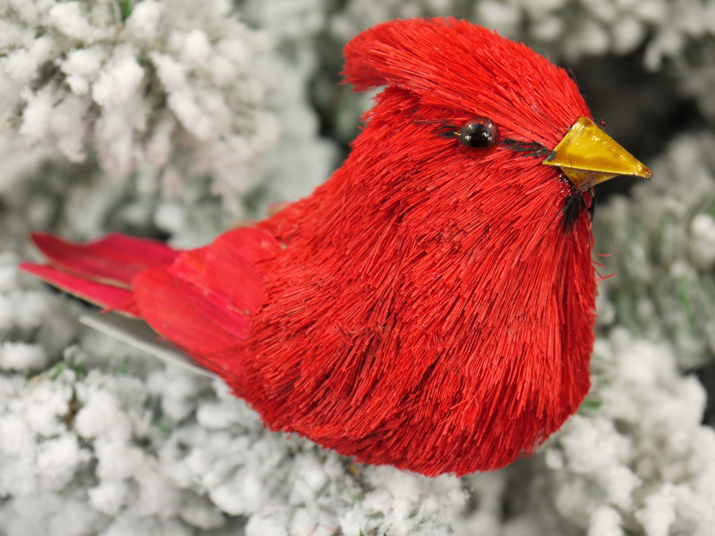 Hand Made Red Cardinal Clip-On Bird Ornament