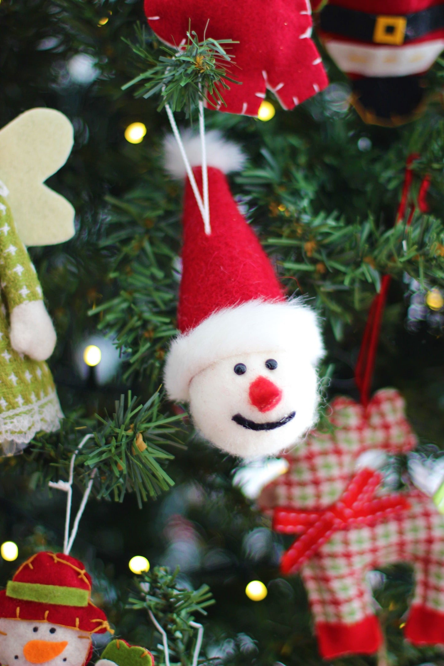 Handmade Plush Snowman Christmas Ornament