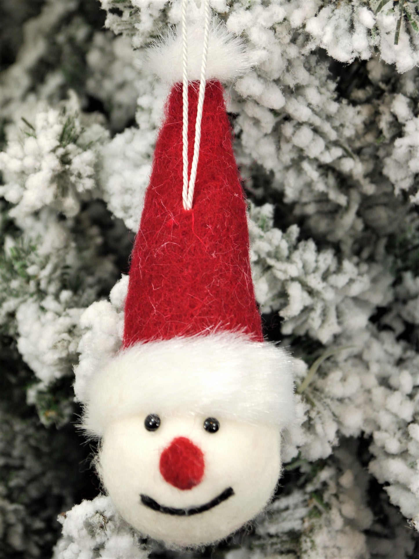 Handmade Plush Snowman Christmas Ornament