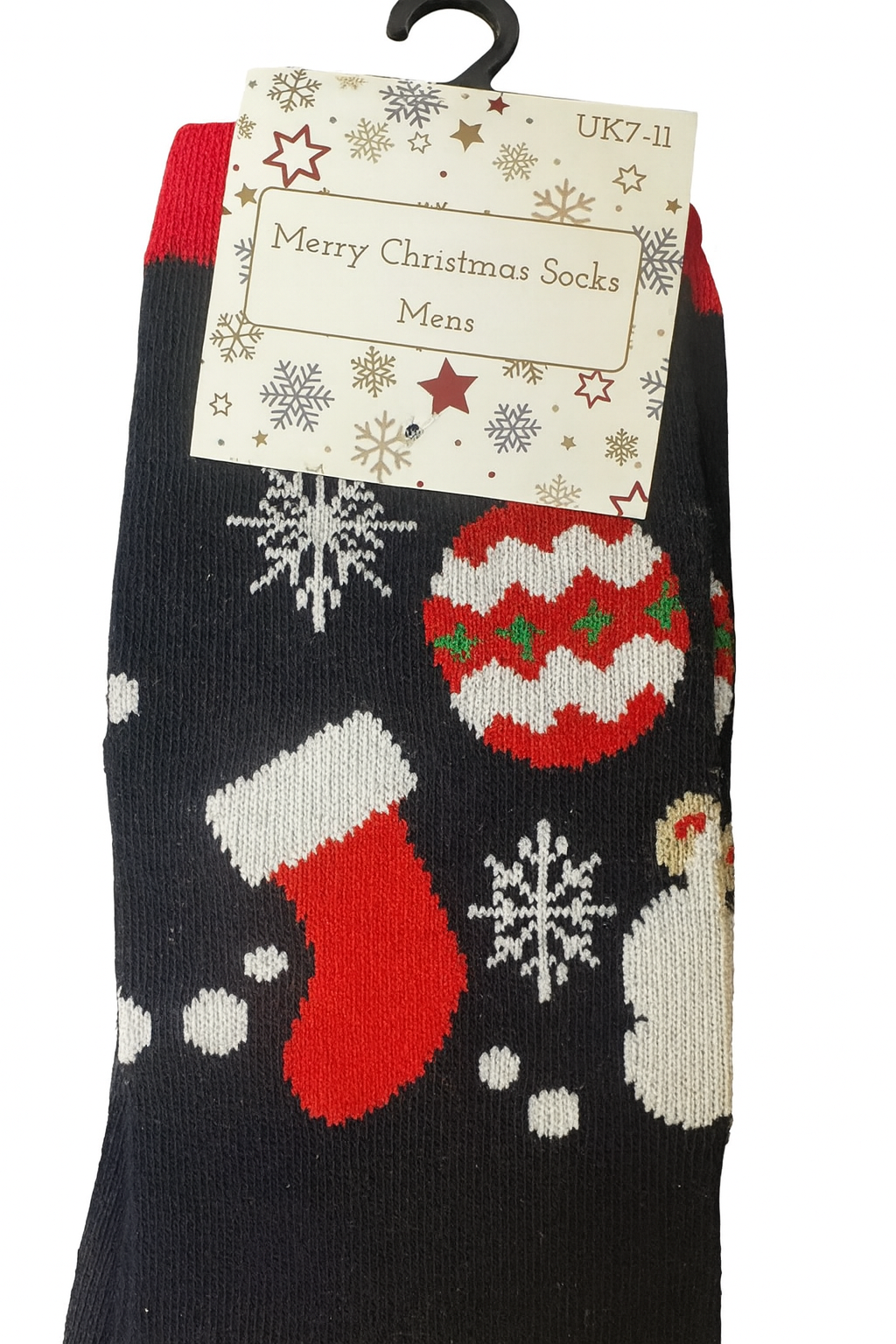 Merry Christmas Men’s Socks Stocking Santa Face Design UK 7–11