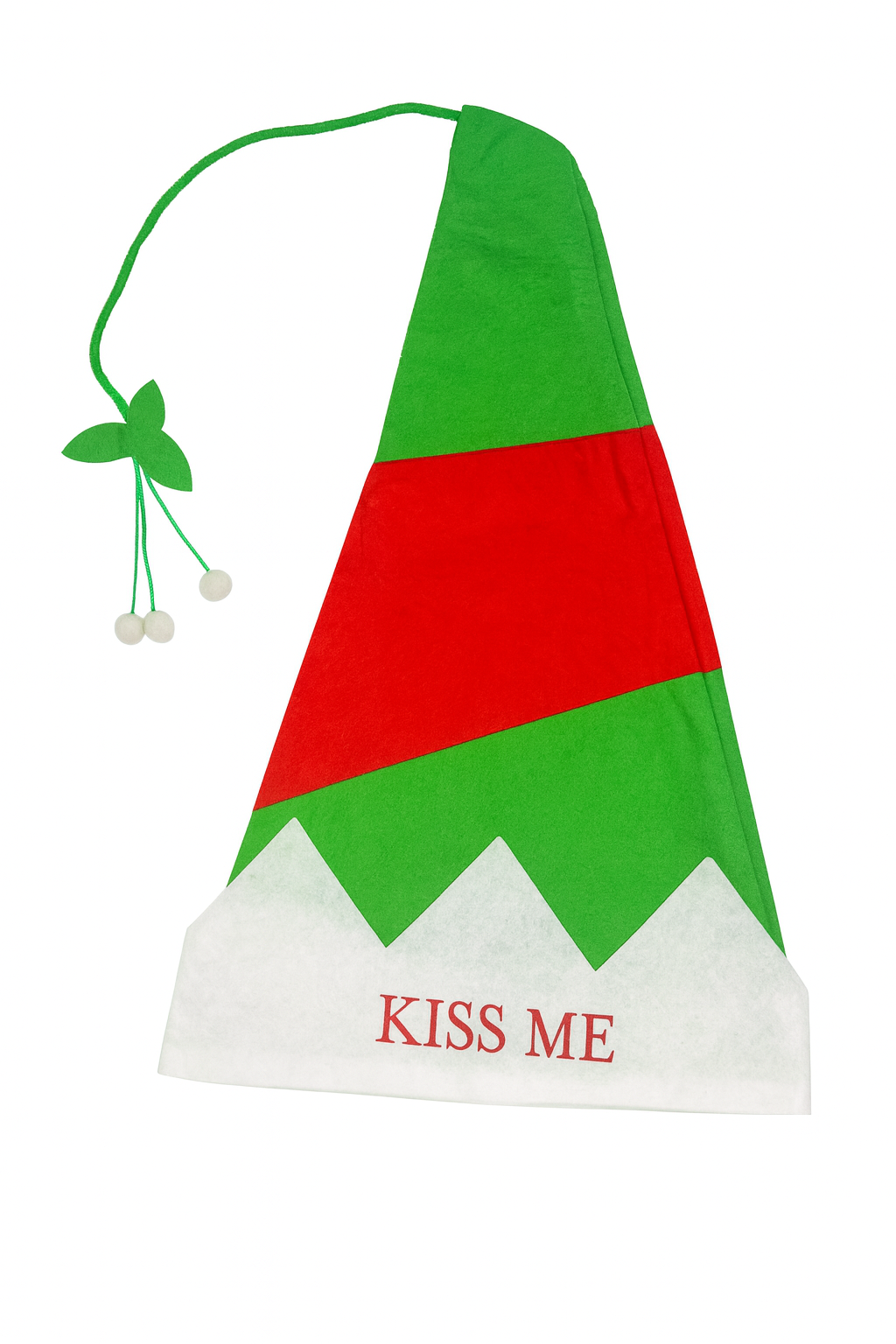 Kiss Me Christmas Elf Hat Mistletoe Novelty Holiday Hat