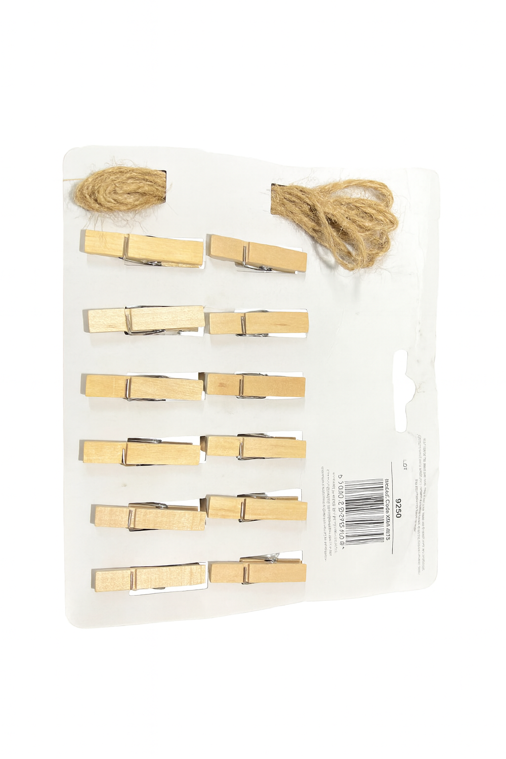 Wooden Pegs Set 12 Pack with Twine