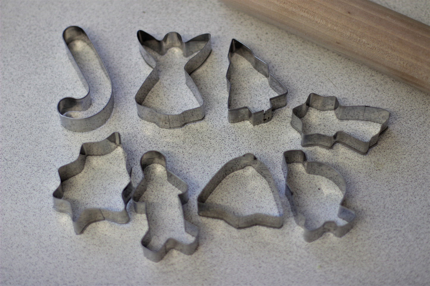8 Piece Christmas Cookie Cutter Set Stainless Steel Holiday Shapes
