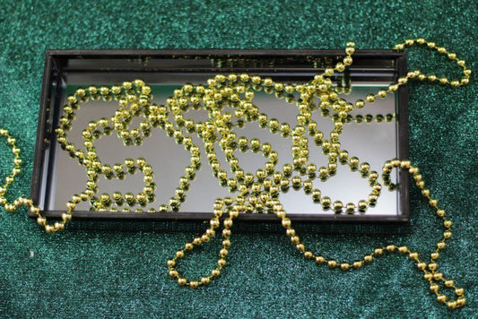 Gold Beaded Tinsel Garland