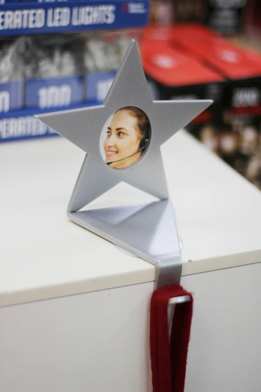 Personalised Silver Star Stocking Holder