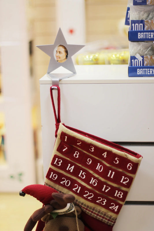 Personalised Silver Star Stocking Holder
