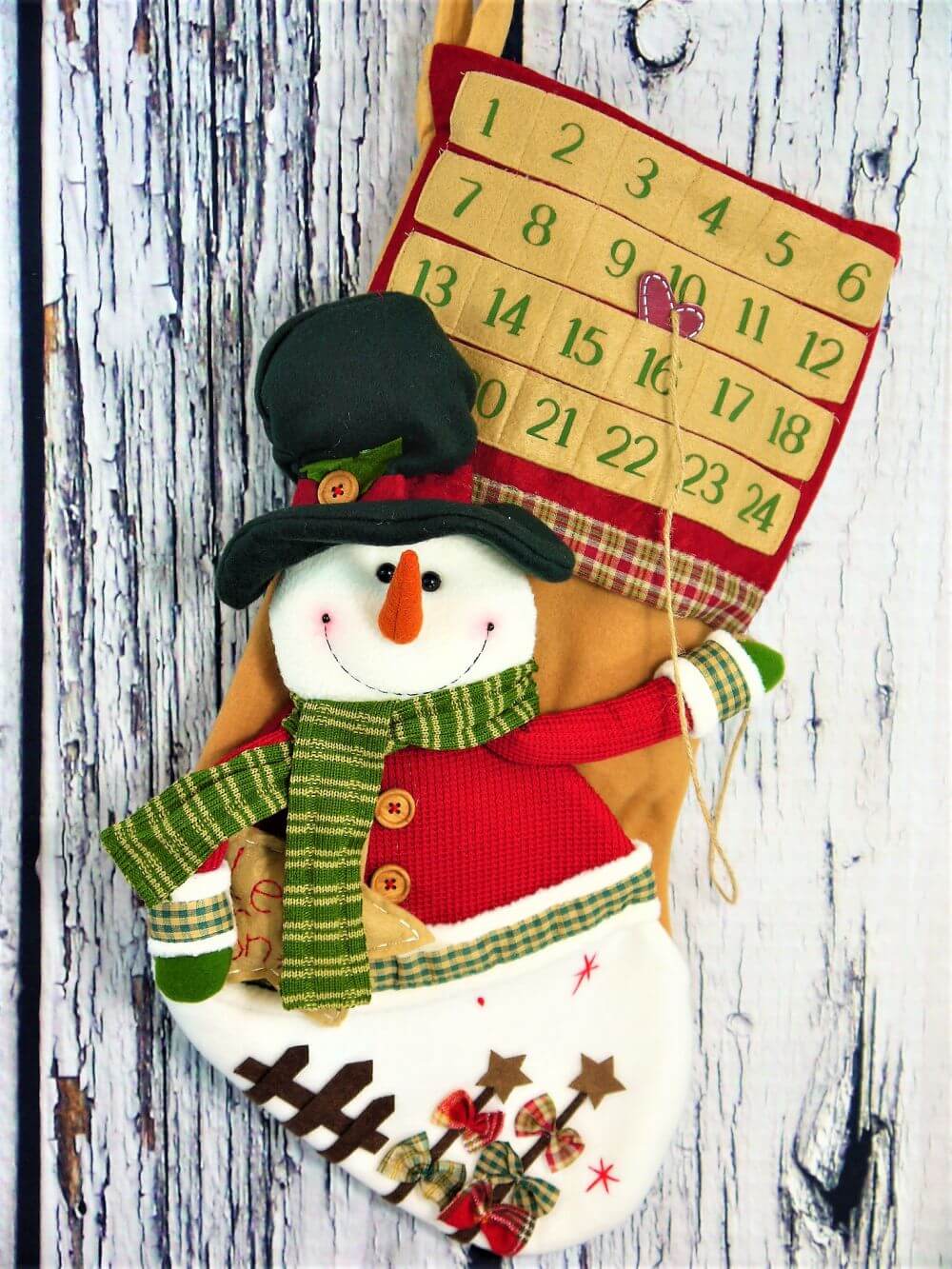 Snowman Advent Calendar Christmas Stocking