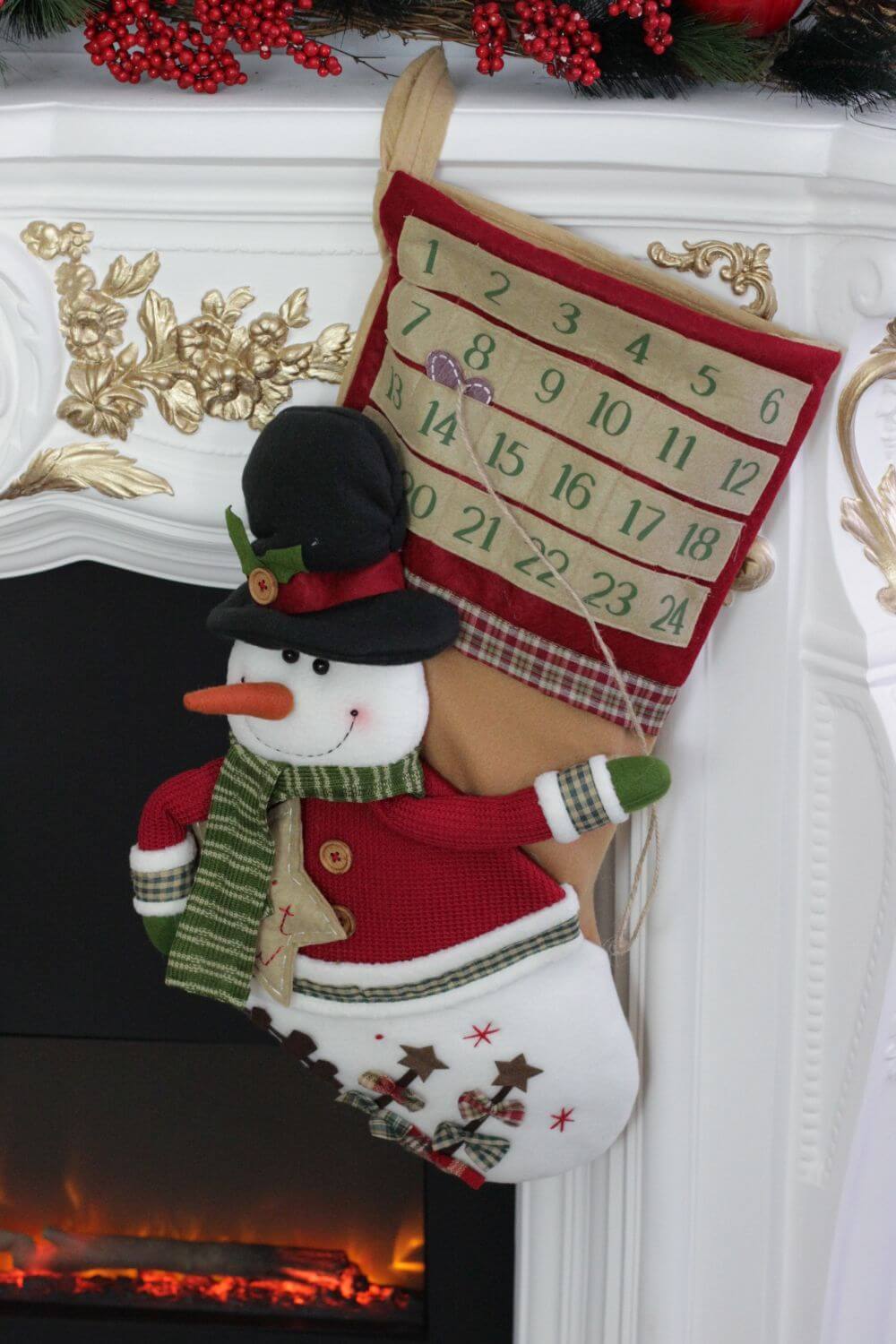Snowman Advent Calendar Christmas Stocking