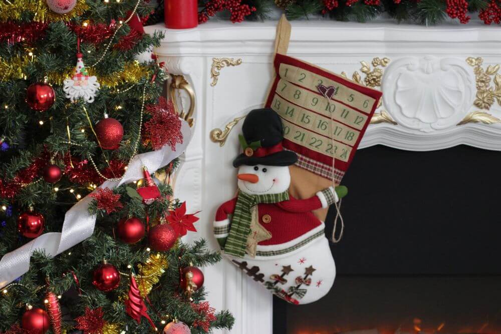Snowman Advent Calendar Christmas Stocking