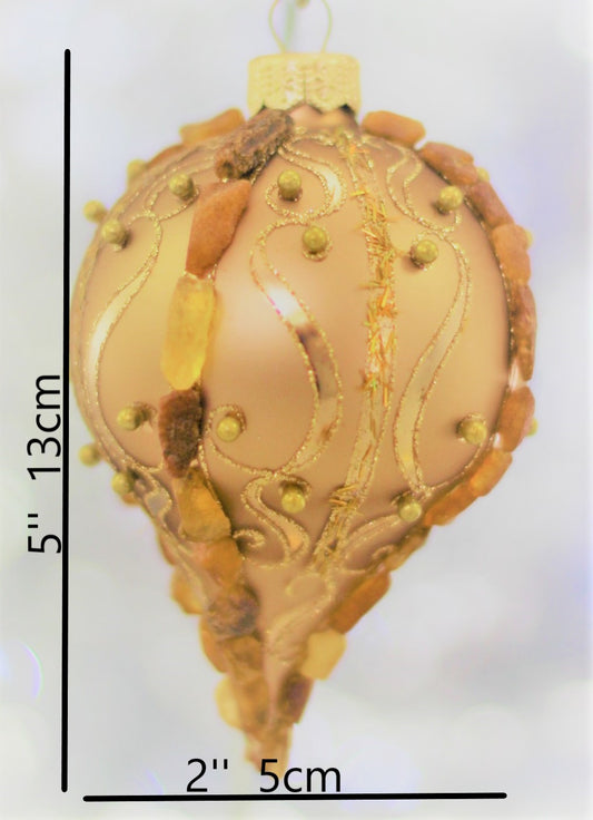 Handmade Baltic Amber Christmas Ornament