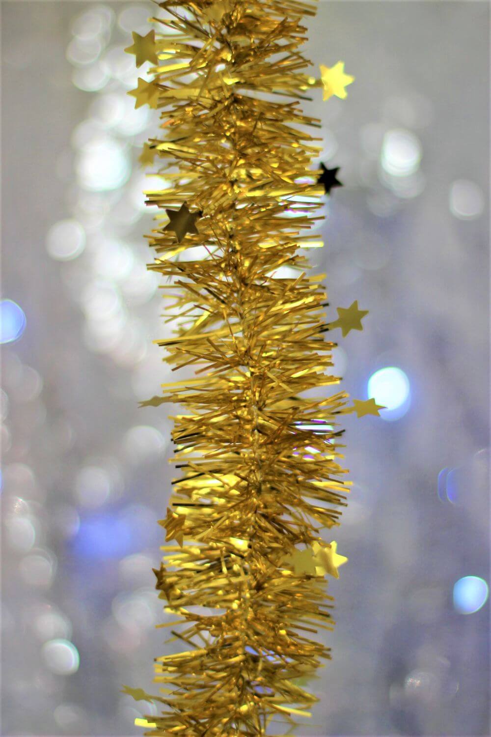 Gold Star Tinsel Garland