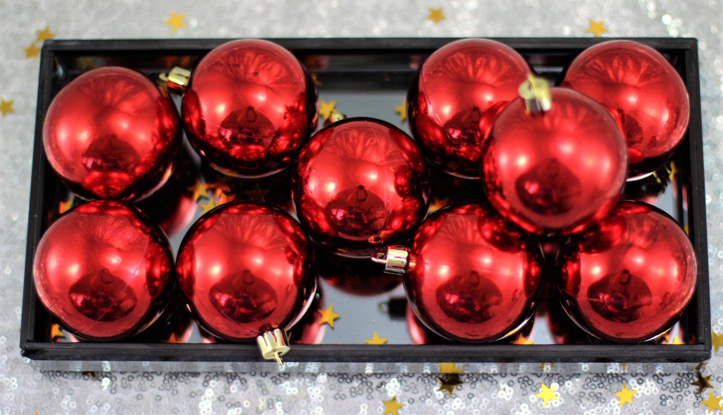 Set of 24 Red Christmas Baubles