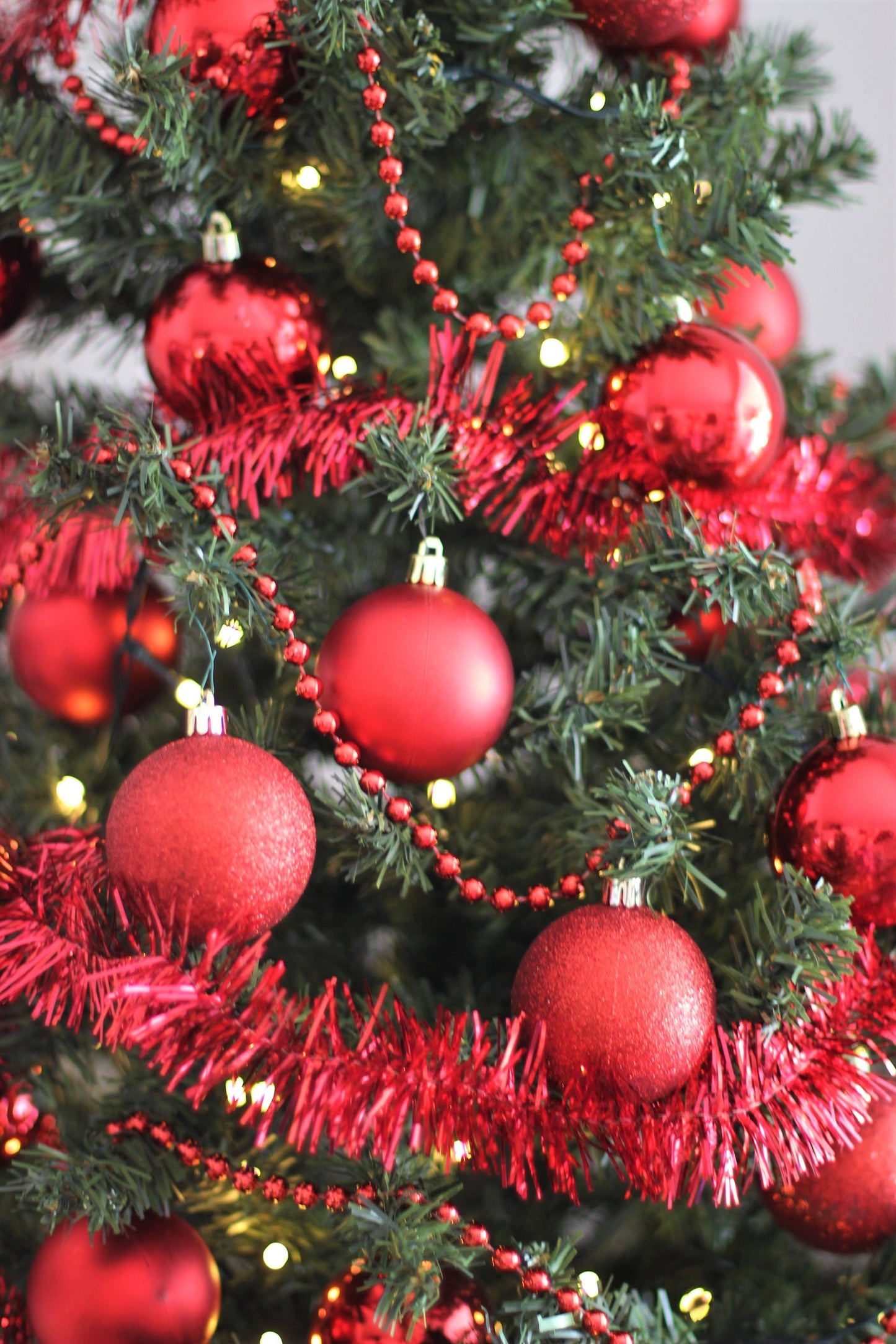 Set of 24 Red Christmas Baubles