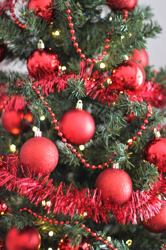 Set of 24 Red Christmas Baubles