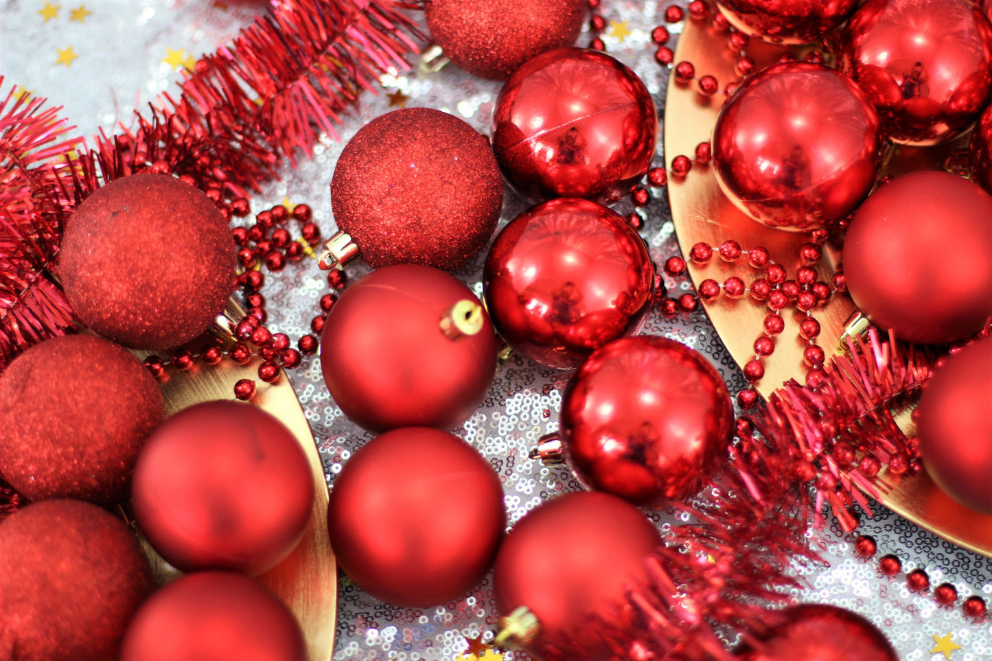 Set of 24 Red Christmas Baubles