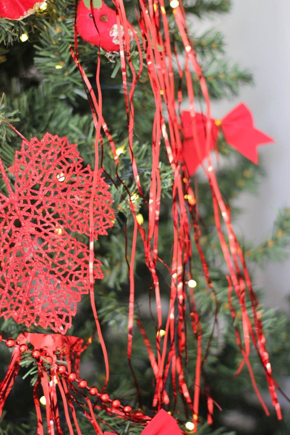 Red Lametta / Foil Tinsel