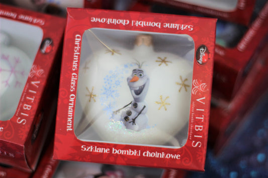 Disney Olaf Heart Glass Christmas Ornament