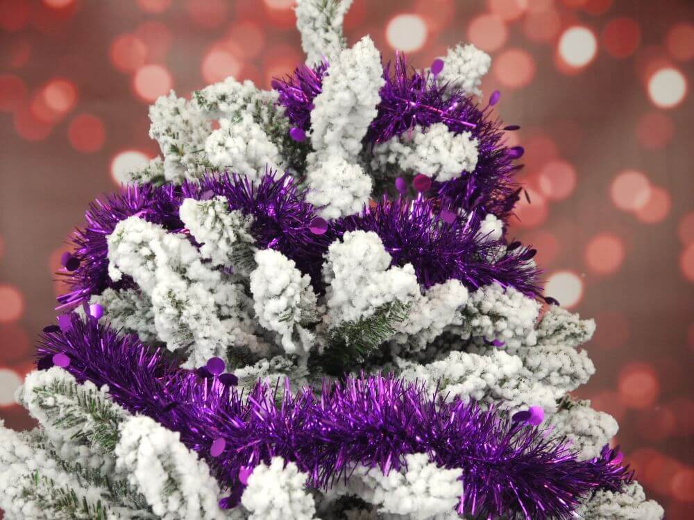 Chunky Purple Dot Tinsel Garland