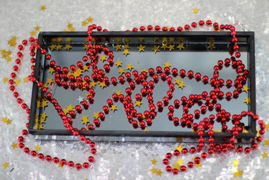 Red Beaded Tinsel Garland