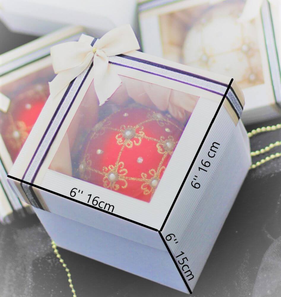 Giant 12cm Red Matt Christmas Bauble with Swarovski Crystals