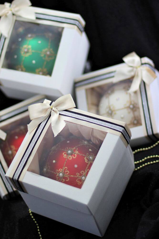 Giant 12cm Red Matt Christmas Bauble with Swarovski Crystals