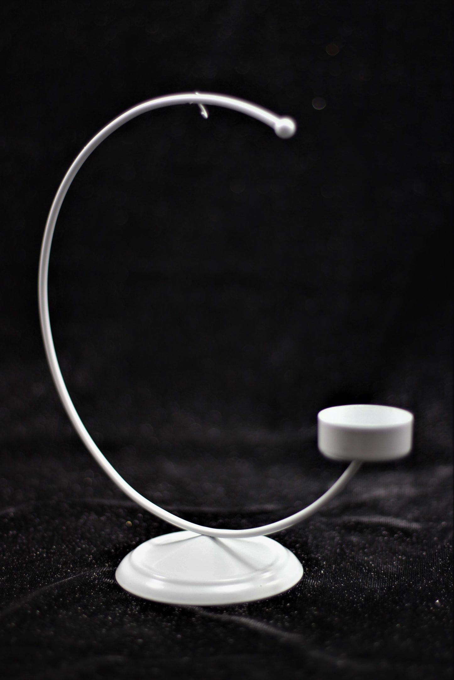 White Metal Bauble Display Stand with Tea Light Holder