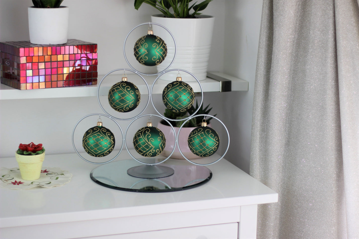 Silver Tree Shaped Ornament Stand