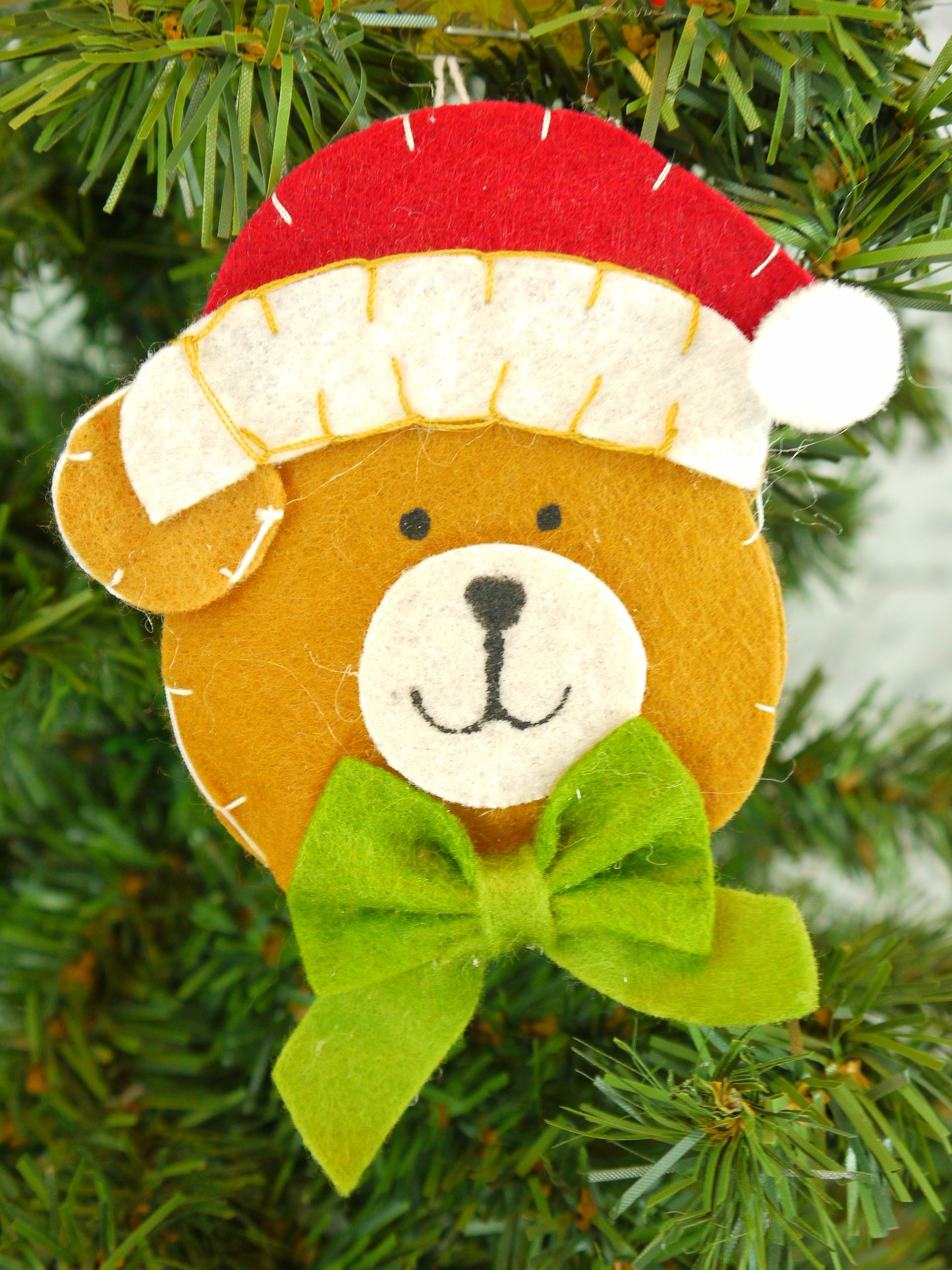 Plush Bear Handmade Christmas Hanging Ornament
