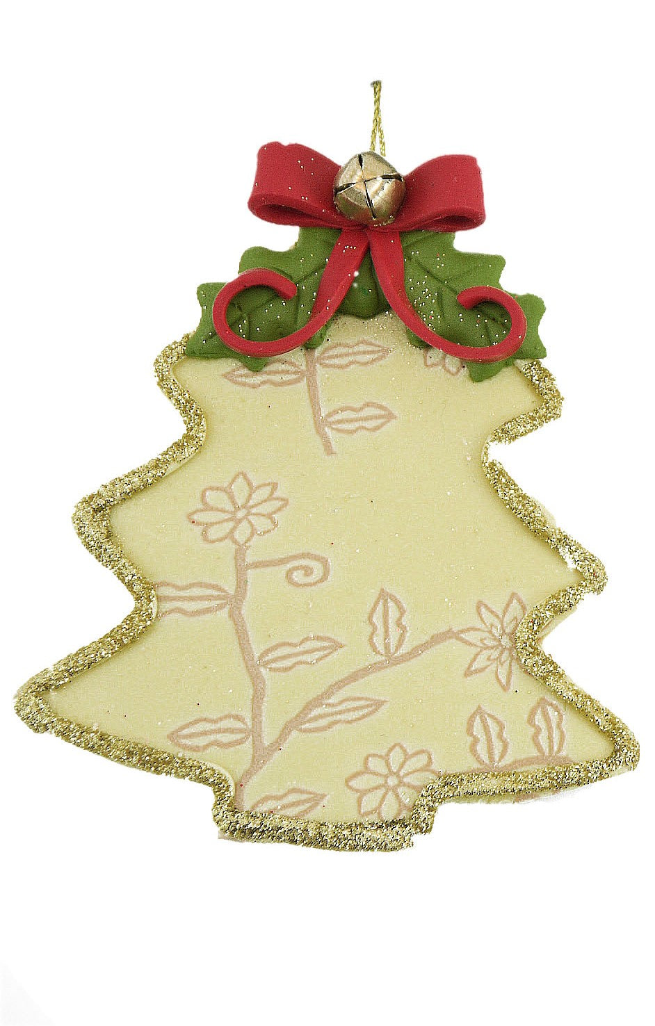 Yellow Tree Christmas Ornament with Bell