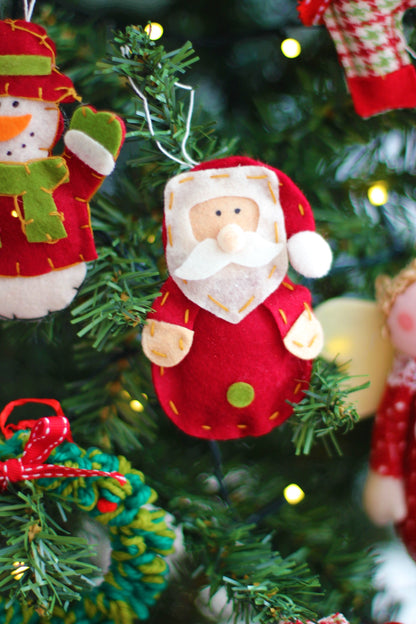 Plush Santa Handmade Christmas Hanging Ornament