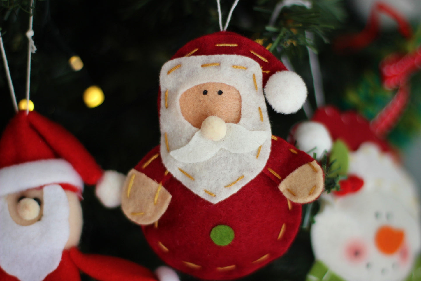 Plush Santa Handmade Christmas Hanging Ornament