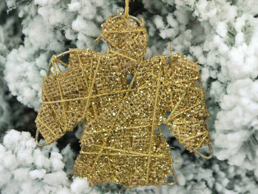 Hessian Glitter Angel Christmas Hanging Ornament