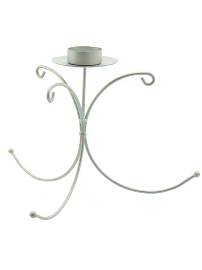 Three Arm Stand With Tea Light Holder Silver