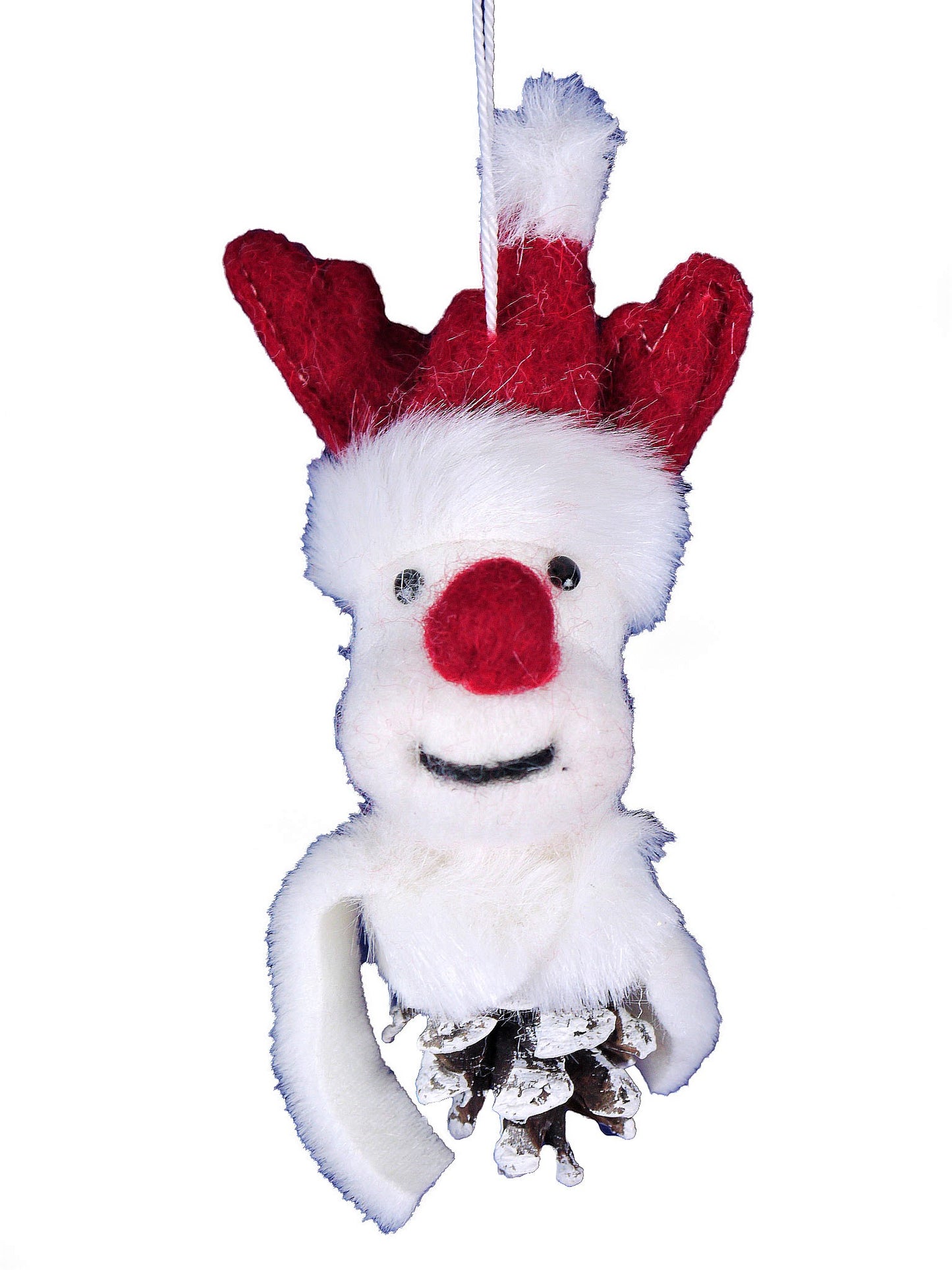 Handmade Plush Reindeer Christmas Ornament