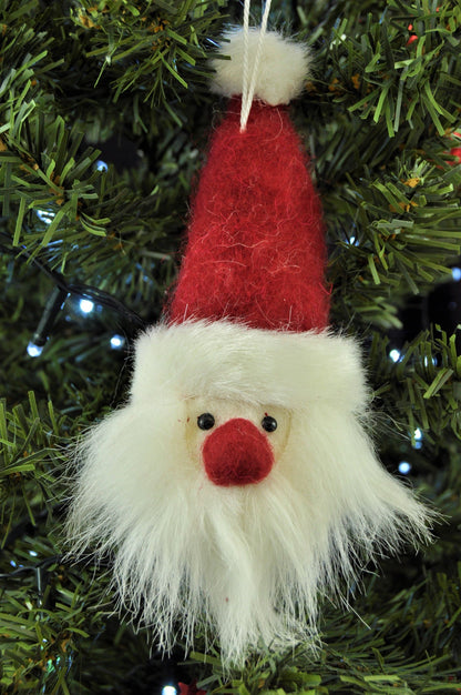 Handmade Plush Santa Christmas Ornament