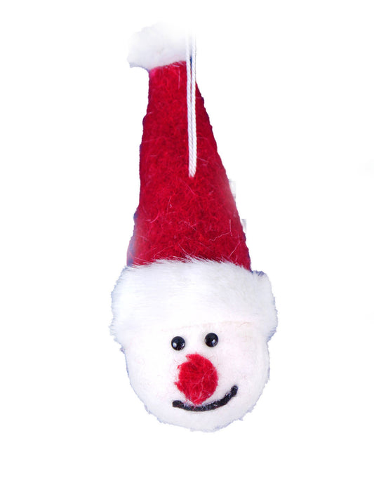 Handmade Plush Snowman Christmas Ornament