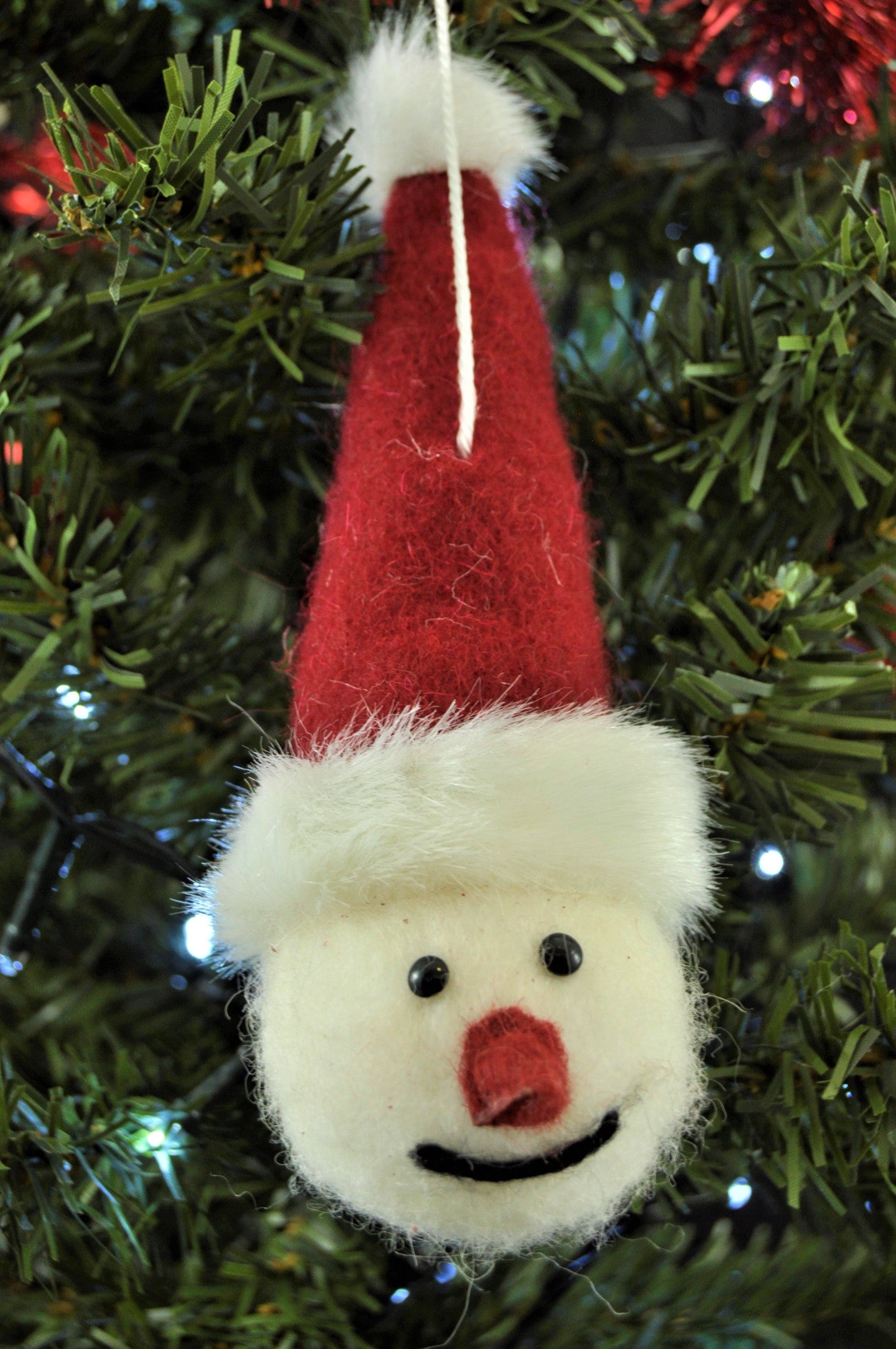 Handmade Plush Snowman Christmas Ornament
