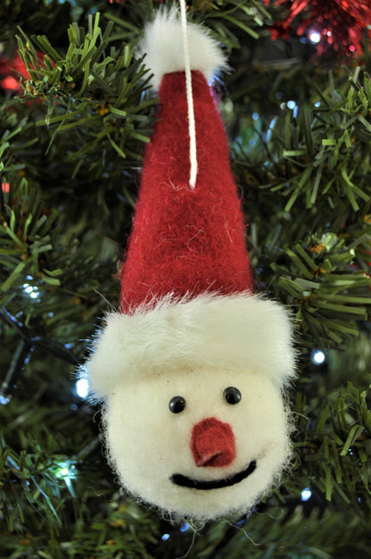 Handmade Plush Snowman Christmas Ornament