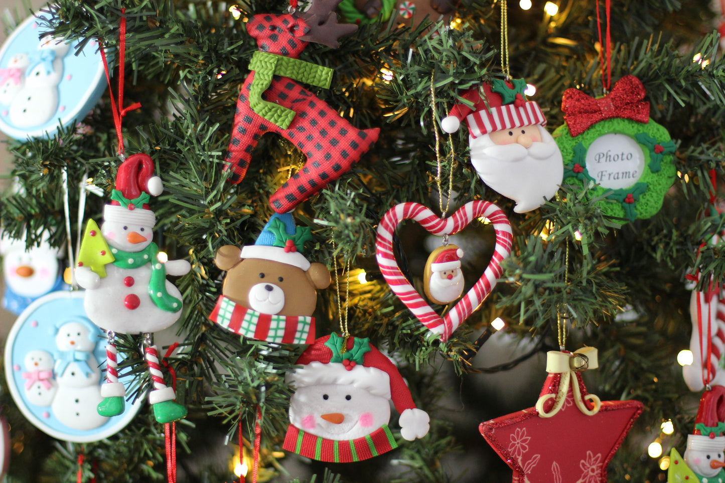 Handmade Red Reindeer with Scarf Polyclay Christmas Ornament – 9cm (3.5”)