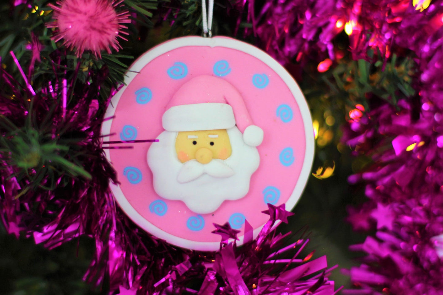 Baby Pink Santa Christmas Ornament