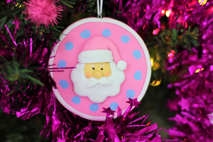 Baby Pink Santa Christmas Ornament
