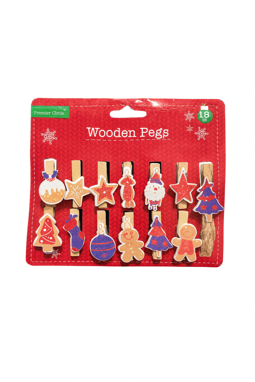 Wooden Pegs Set 12 Pack with Twine