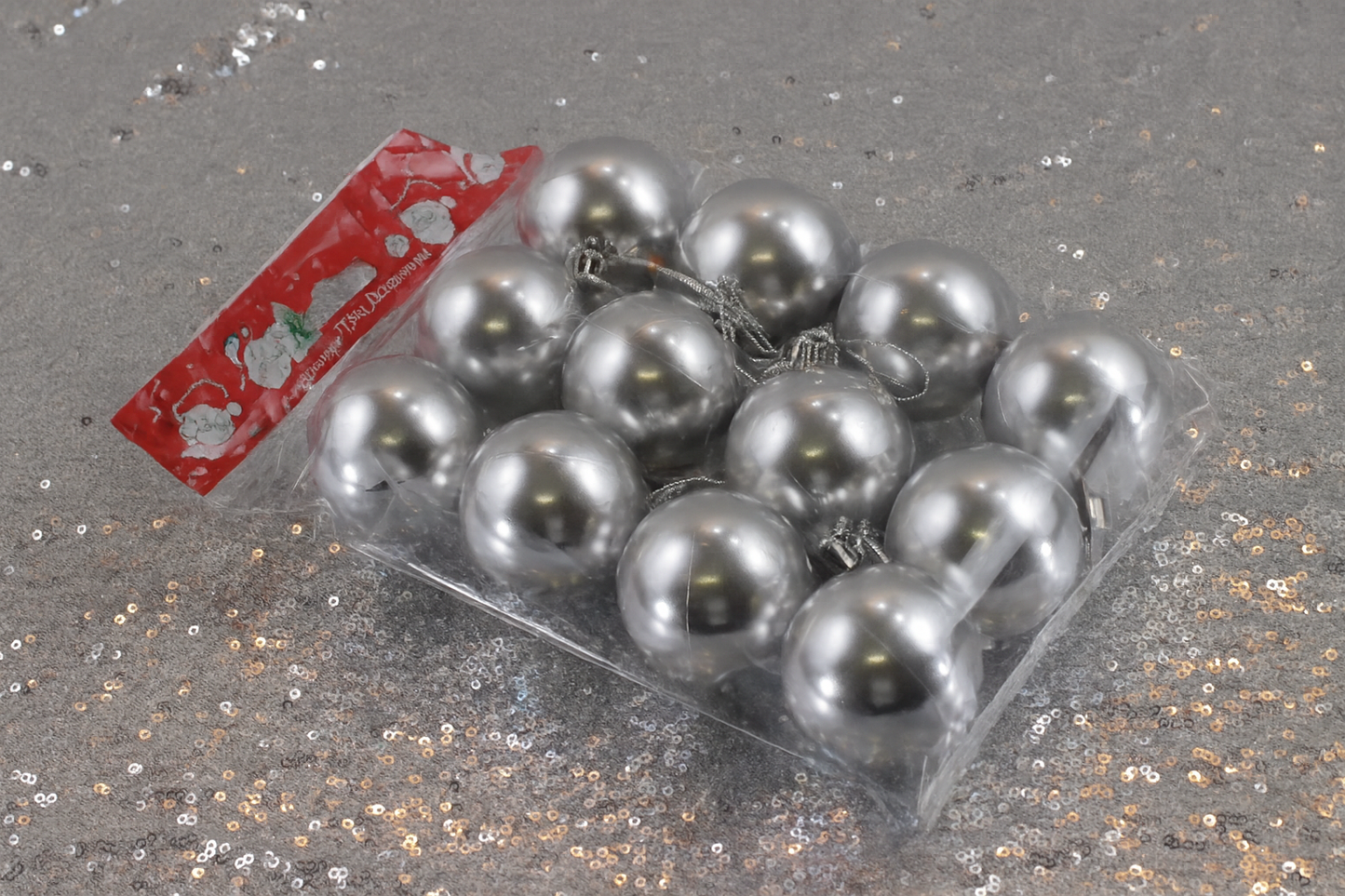 Set of 6 Small Silver Christmas Baubles