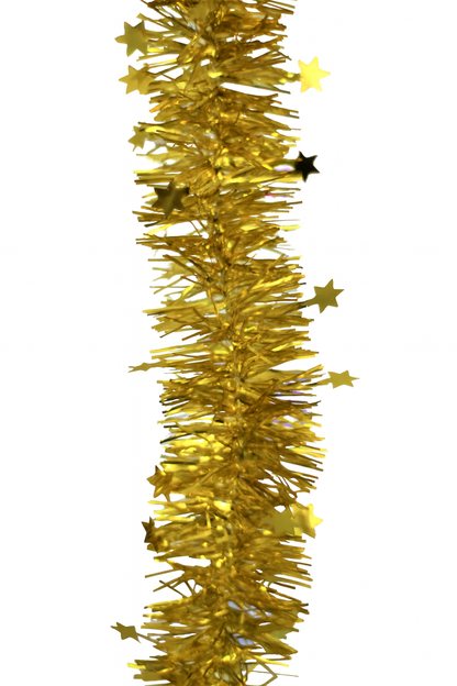 Gold Star Tinsel Garland