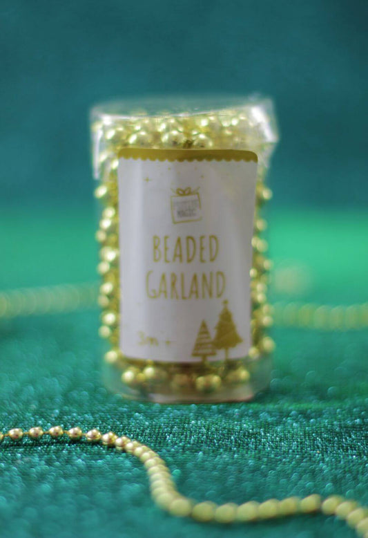 Gold Beaded Tinsel Garland