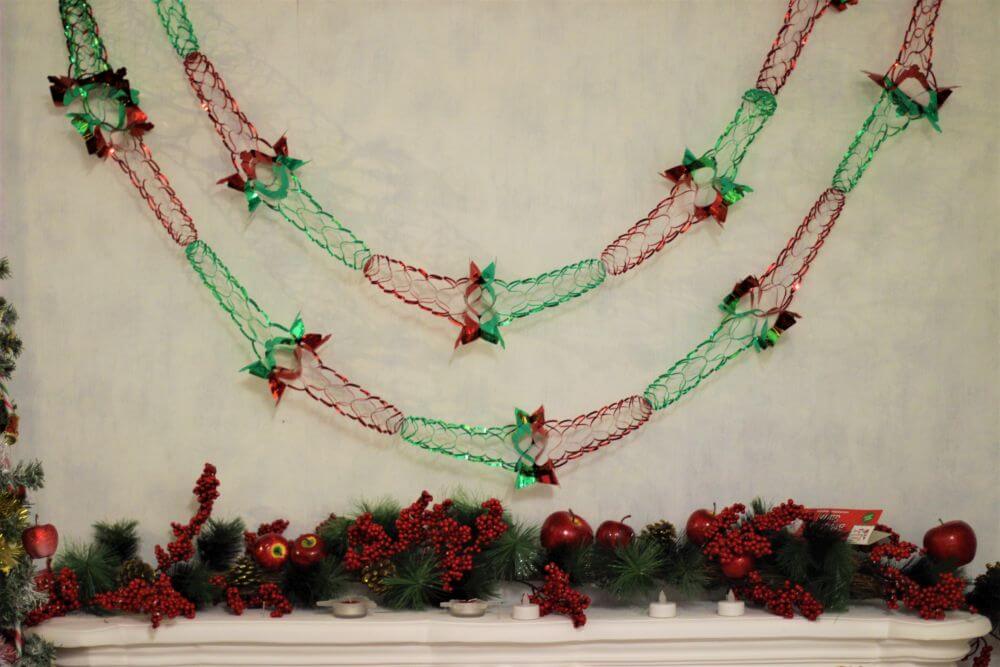 Red and Green Double Foil Garland