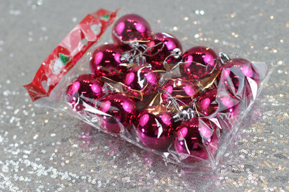 Set of 6 Small Pink Christmas Baubles